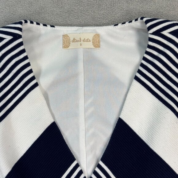 Altar’d State Nautical Fit & Flare Pleated Mini Dress Navy Striped Cocktail S - Picture 3 of 11